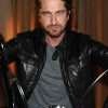 Gerard Butler Black Leather Jacket