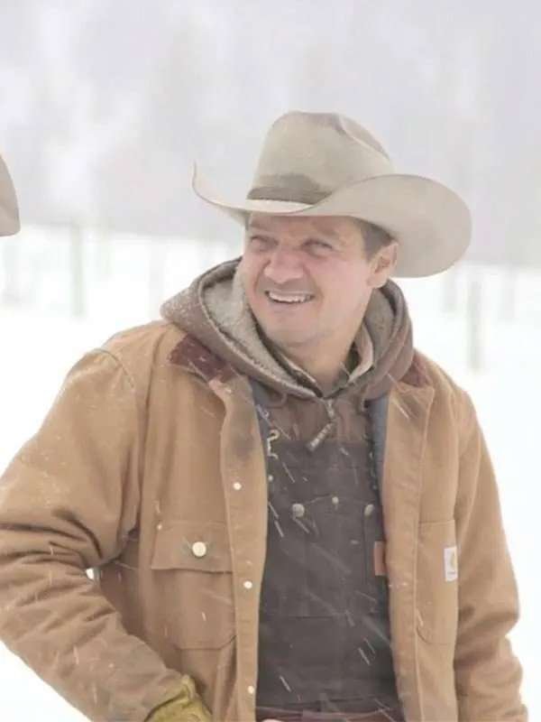 Cory Lambert Winder River Jeremy Renner Brown Cotton Jacket