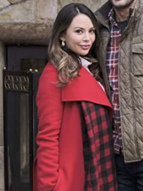 Janel Parrish Coyote Creek Christmas (2021) Red Wool Coat