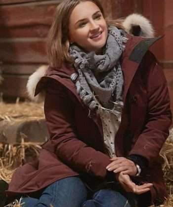 Rachael Leigh Cook Cross Country Christmas (2020) Maroon Parka Coat