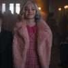 Wednesday Season 01 Emma Myers Pink Shearling Jacket
