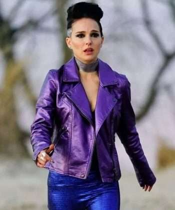Celeste Vox Lux 2018 Purple Leather Jacket