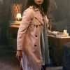 Charmed S01 Madeleine Mantock Pink Wool Coat