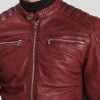 Red Leather Jacket for Men