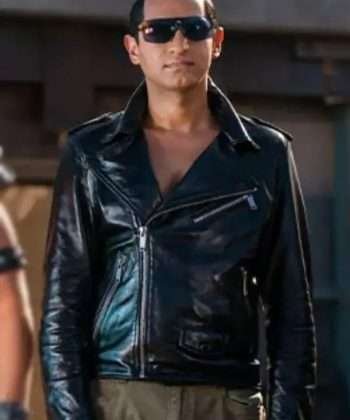 Miracle Workers Karan Soni Black Leather Jacket