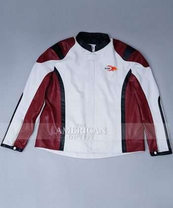 Nicolas Cage Ghost Rider Red and White Leather Jacket