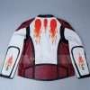 Nicolas Cage White, Red and Black Leather Jacket