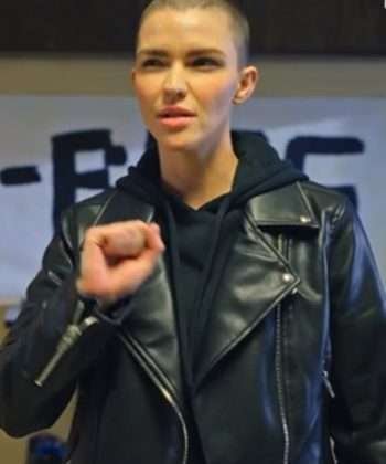 Parker 1UP 2022 Ruby Rose Leather Biker Jacket