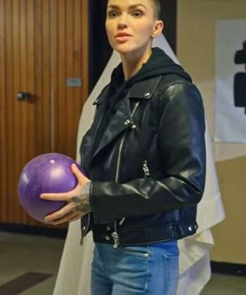 Ruby Rose 1UP Black Biker Jacket