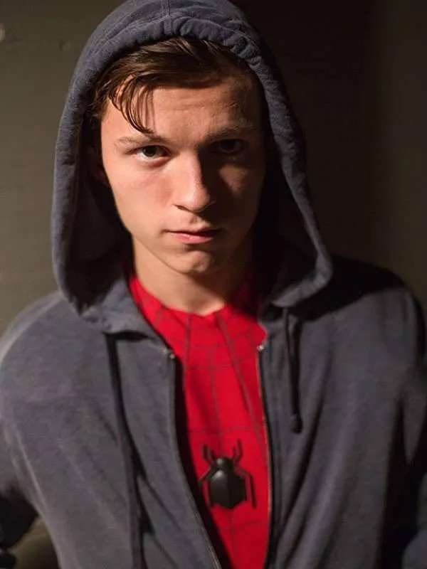 Spiderman Homecoming Tom Holland Gray Hooded Jacket