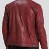 Red Biker Leather Jacket for Men