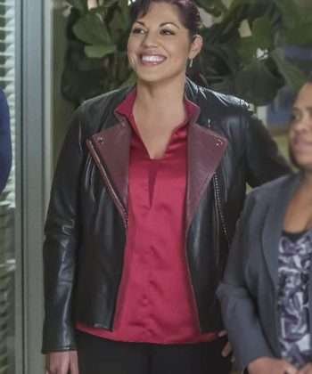 Grey's Anatomy S12 Sara Ramirez Black Leather Jacket