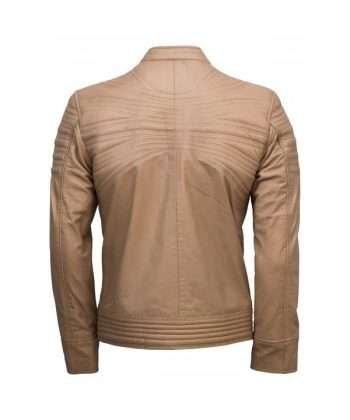 Men's Striped Beige Leather Jacket