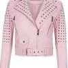 Busy Philipps Girls5eva Pink Biker Studded Jacket