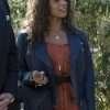 TV Series Single Parents Kimrie Lewis Blue Leather Biker Jacket