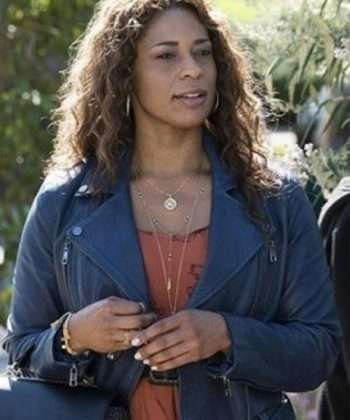 Poppy Banks Single Parents Blue Biker Jacket