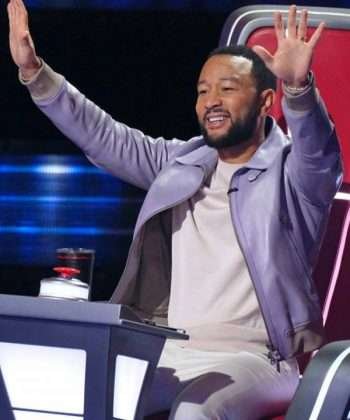 The Voice John Legend Purple Leather Bomber Jacket
