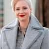 Wednesday Gwendoline Christie Gray Wool Coat