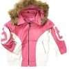 8 Ball Pink And White Hooded Leather Jacket