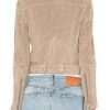 Women’s Motorcycle Suede Leather Beige Jacket