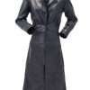 Womens Leather Trench Coat