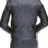 Womens Classic Belted Style Black Leather Jacket