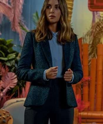 Somebody I Used to Know Alison Brie Blue Blazer