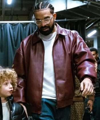 Drake Raptors Game Brown Leather Jacket