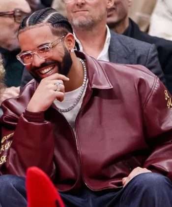 Basketball Team Toronto Raptors Game Drake Brown Leather Jacket