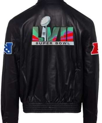 Jeff Hamilton Super Bowl LVII Black Leather Jacket