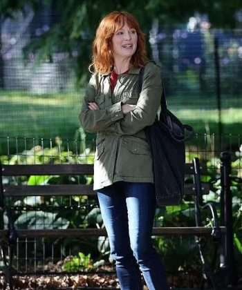 Julianne Moore Sharper Madeline Green Cotton Jacket