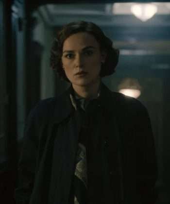 Boston Strangler Keira Knightley 2023 Black Cotton Trench Coat