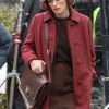 Boston Strangler 2023 Keira Knightley Red Wool Trench Coat