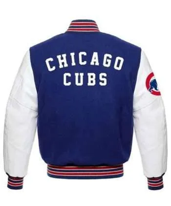 MLB Chicago Cubs Wool Varsity Blue and White Jacket