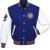 Chicago Cubs Wool Varsity Blue and White Jacket