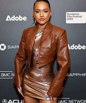 Nikita Movie Divinity Karrueche Tran Brown Leather Jacket