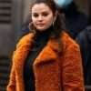 Mabel Mora Only Murders In The Building 2021 Selena Gomez Brown Fur Trench Coat