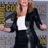 Sarah Michelle Gellar Black Leather Blazer Coat