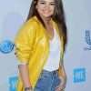 Selena Gomez Yellow Leather Coat For Women