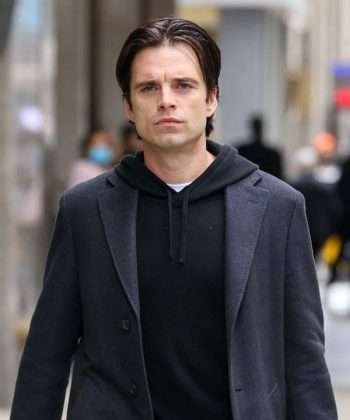 Max Sharper 2023 Sebastian Stan Gray Wool Coat