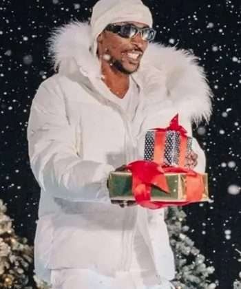 JME Christmas Drillings Sidemen White Puffer Hooded Jacket