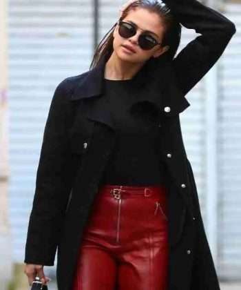 Selena Gomez Black Trench Coat