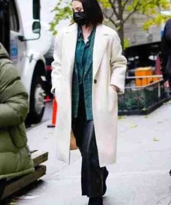 Selena Gomez White Trench Coat