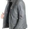 Men’s Cafe Racer Gray Leather Jacket
