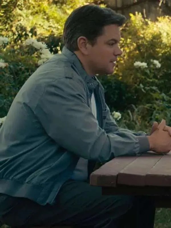 Sonny Vaccaro Air Matt Damon Gray Cotton Bomber Jacket