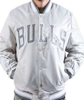Chicago Bulls Silver Bomber Jacket