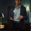 Poker Face Adrien Brody Blue Check Blazer