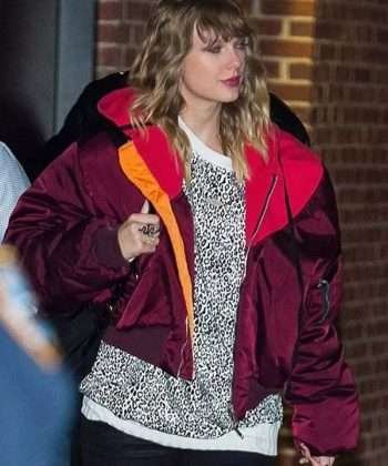 Taylor Swift Oversized Cropped Bomber Jacket