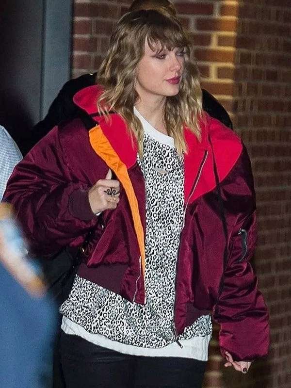 Taylor Swift Oversized Cropped Bomber Jacket