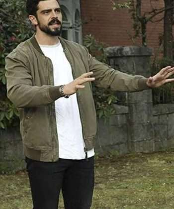 Take Two Micah Joe Parker Green Cotton Varsity Jacket